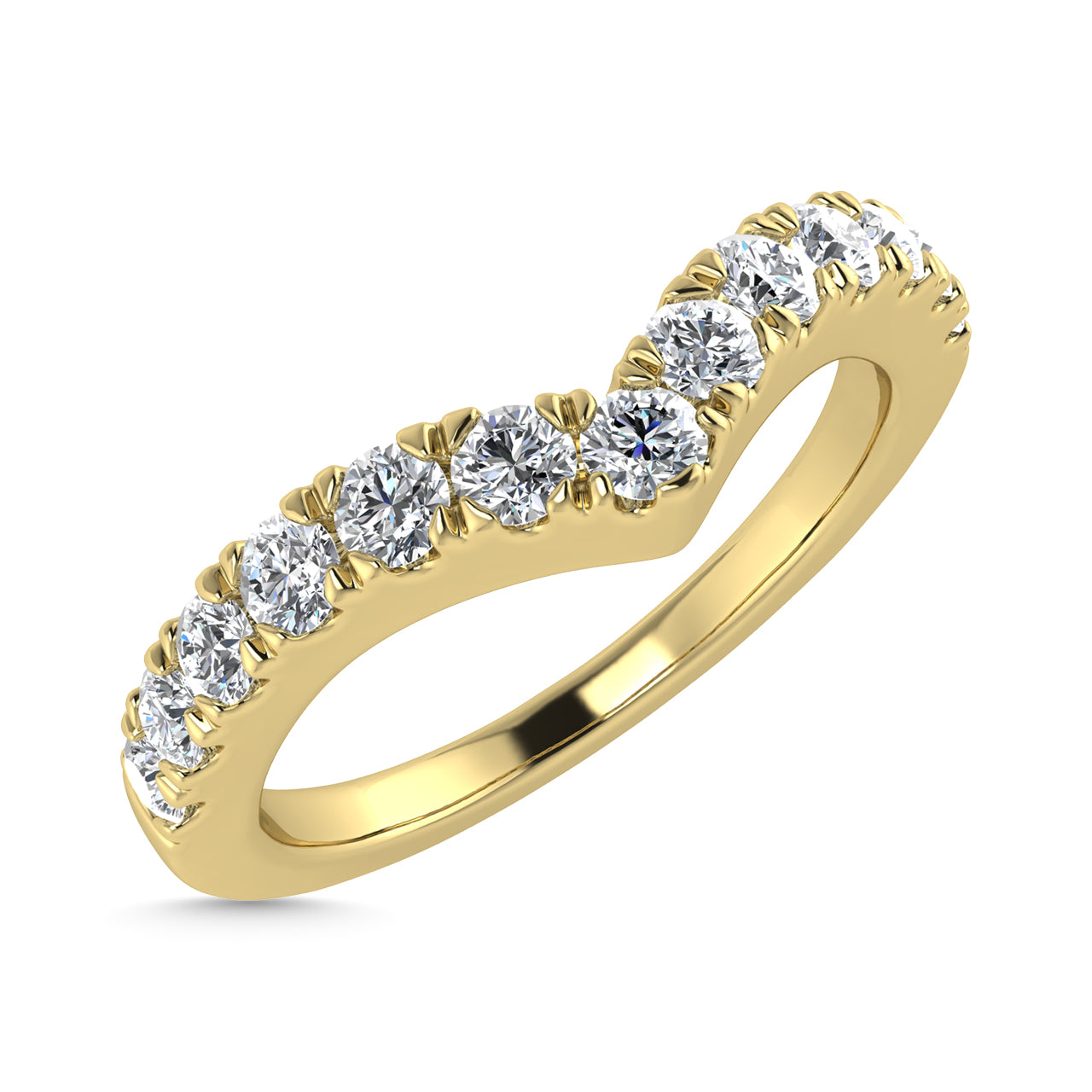 Diamond 1/2 Ct.Tw. Chevron Band in 14K Yellow Gold
