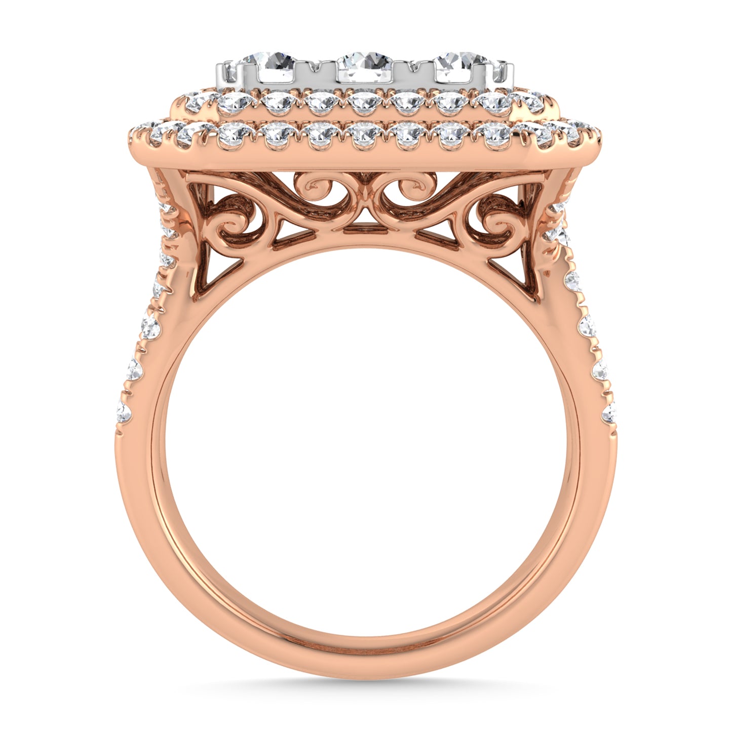 Diamond 3 Ct.Tw. Engagement Ring in 14K Rose Gold