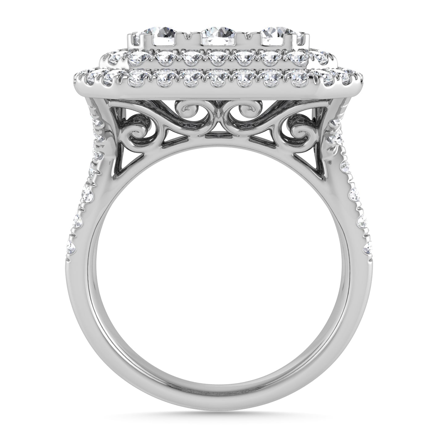 Diamond 3 Ct.Tw. Engagement Ring in 14K White Gold