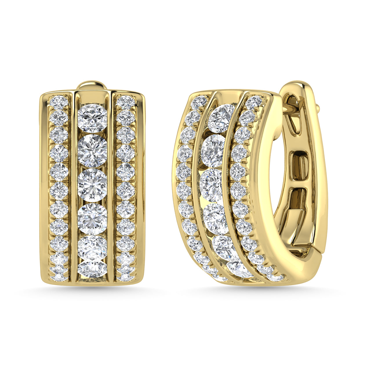 Diamond 1 1/2 Ct.Tw. Hoop Earrings in 14K Yellow Gold