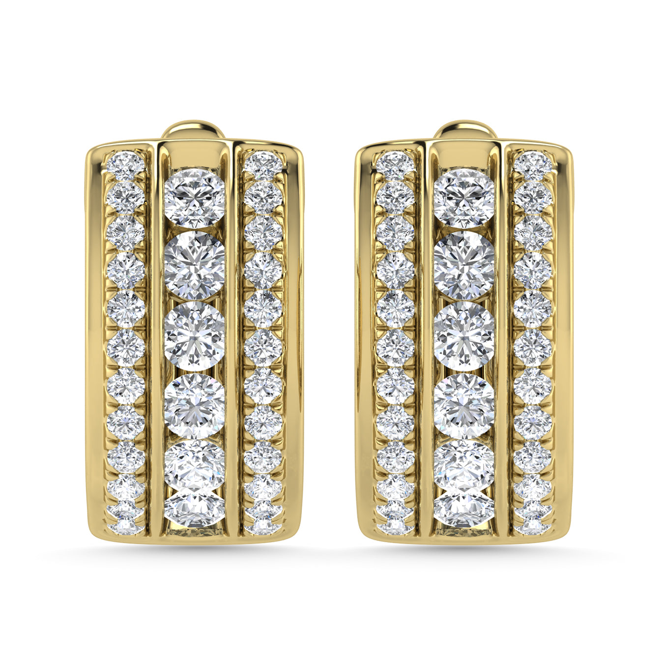 Diamond 1 1/2 Ct.Tw. Hoop Earrings in 14K Yellow Gold