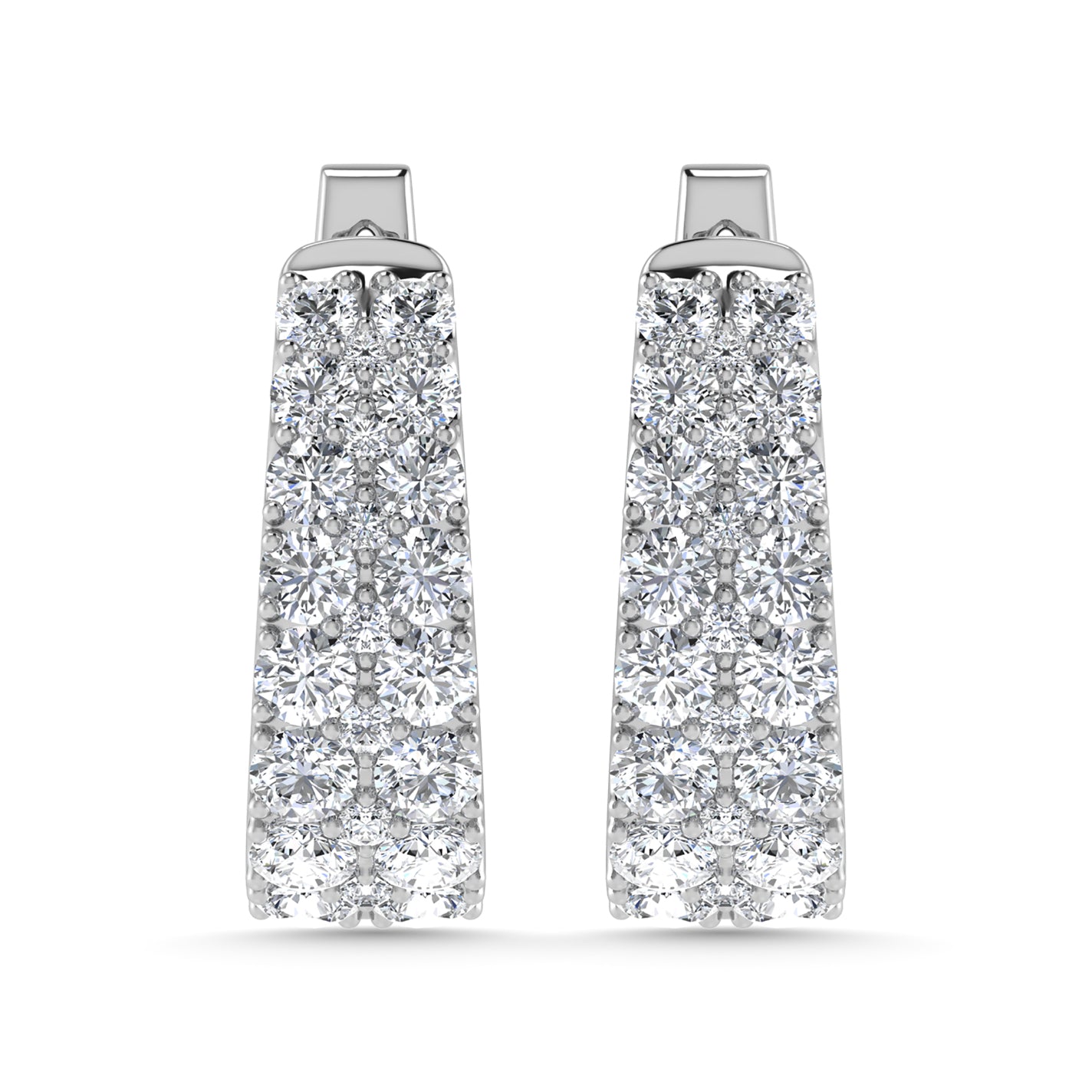 Diamond 1 Ct.Tw. Hoop Earrings in 14K White Gold