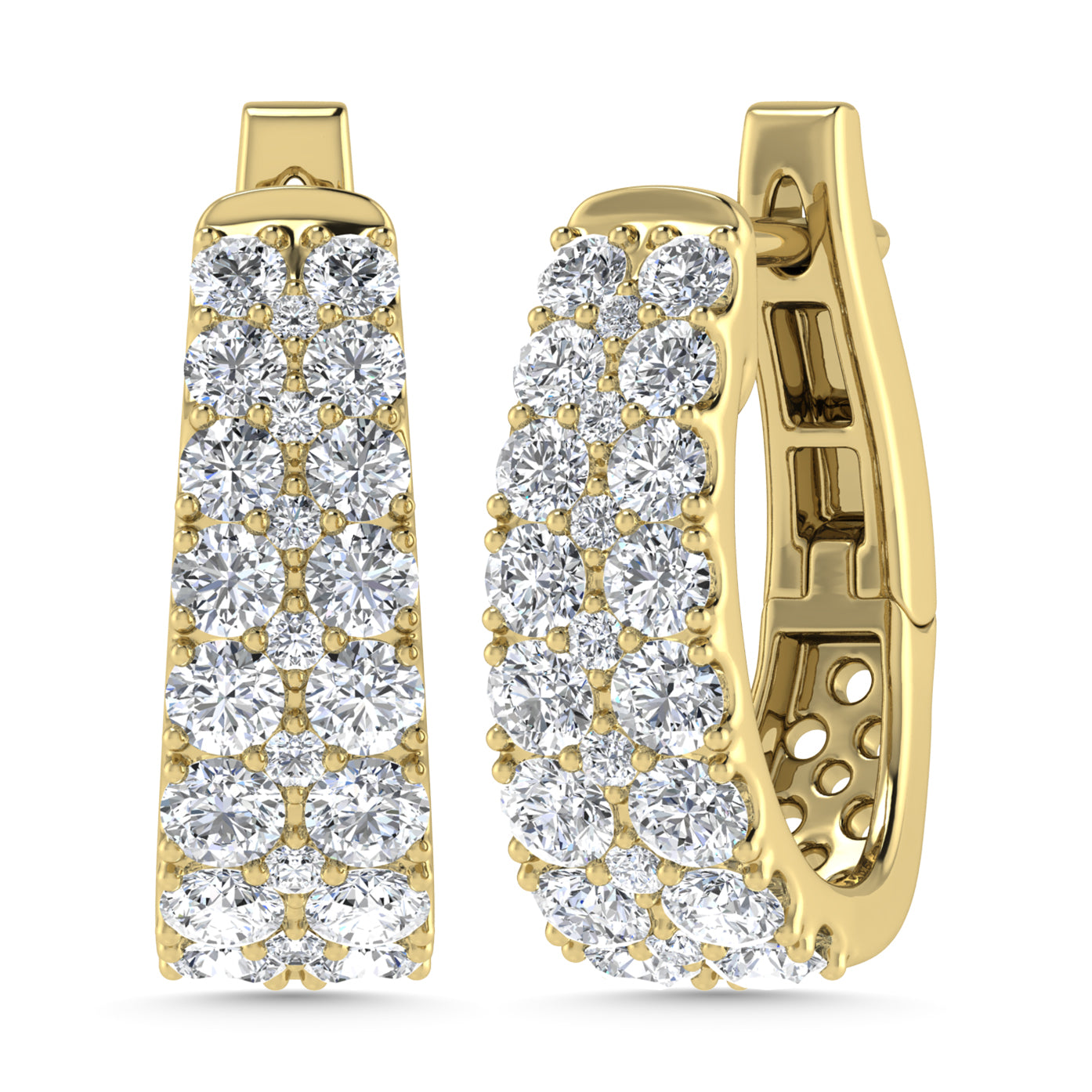 Diamond 1 Ct.Tw. Hoop Earrings in 14K Yellow Gold