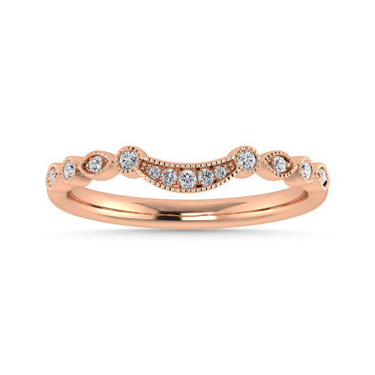 Diamond 1/10 Ct.Tw. Chevron Band in 14K Rose Gold