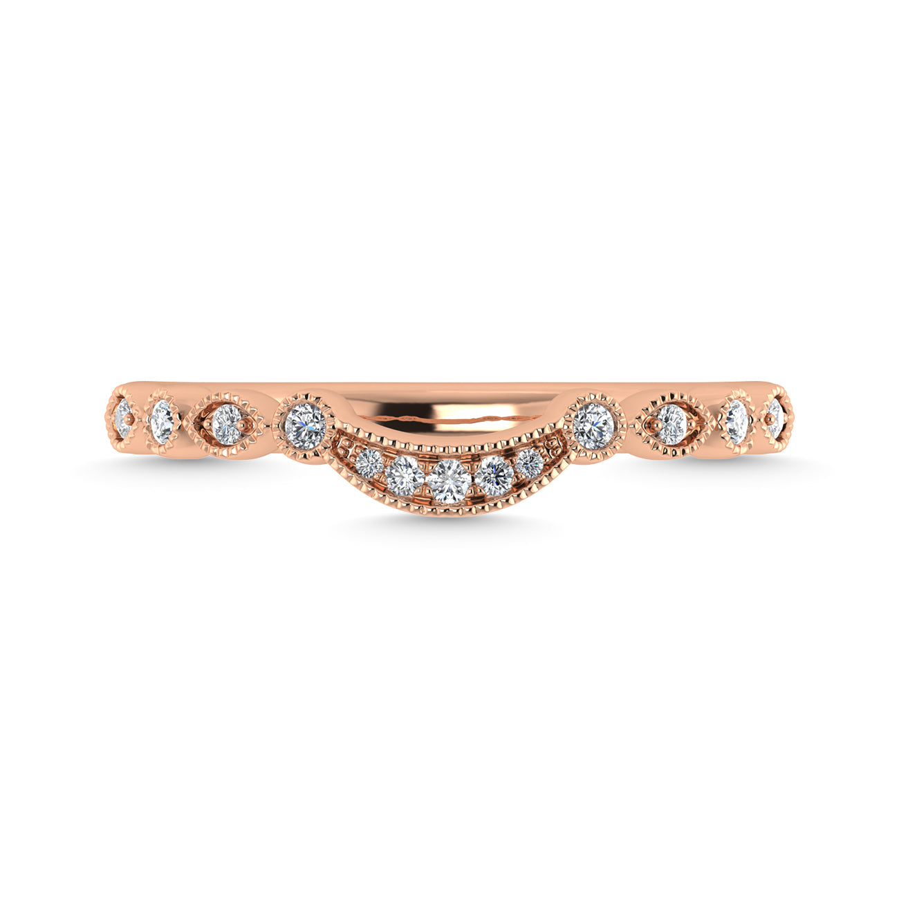 Diamond 1/10 Ct.Tw. Chevron Band in 14K Rose Gold