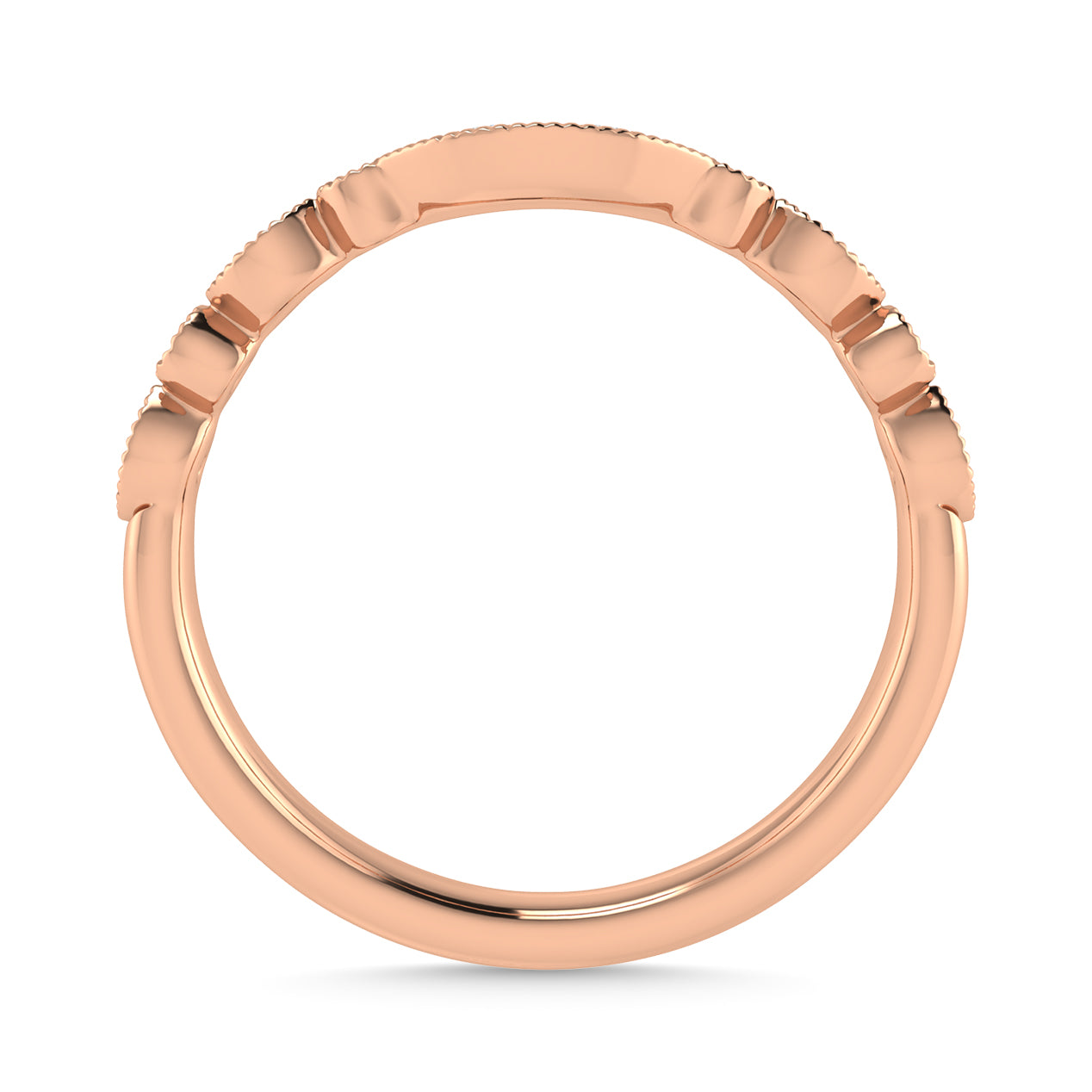 Diamond 1/10 Ct.Tw. Chevron Band in 14K Rose Gold