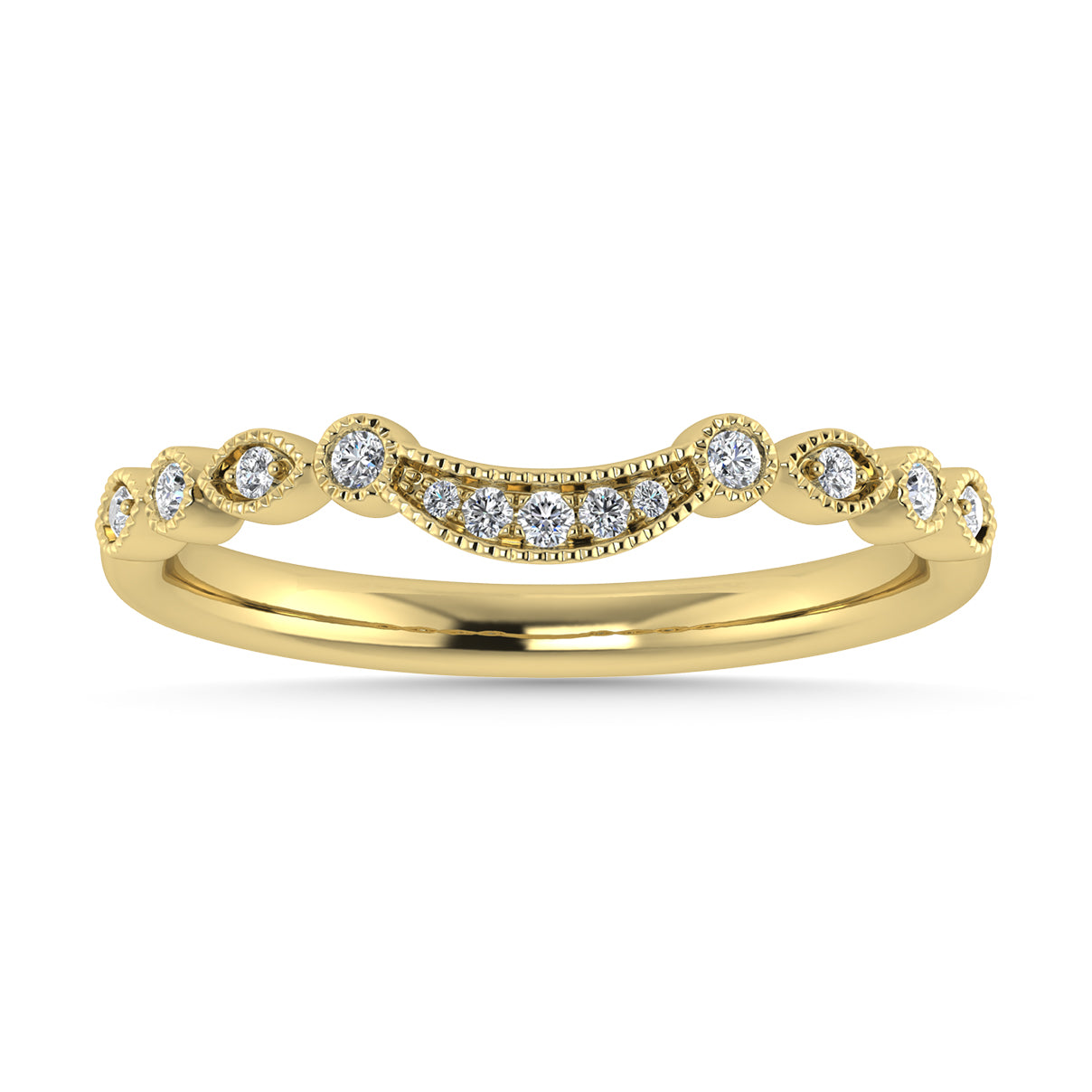 Diamond 1/10 Ct.Tw. Chevron Band in 14K Yellow Gold