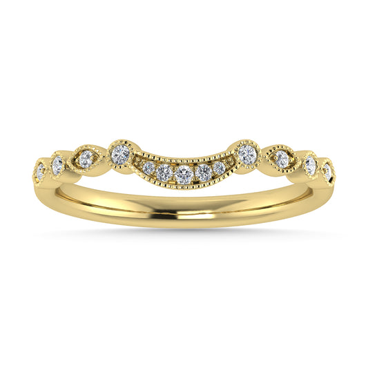 Diamond 1/10 Ct.Tw. Chevron Band in 14K Yellow Gold