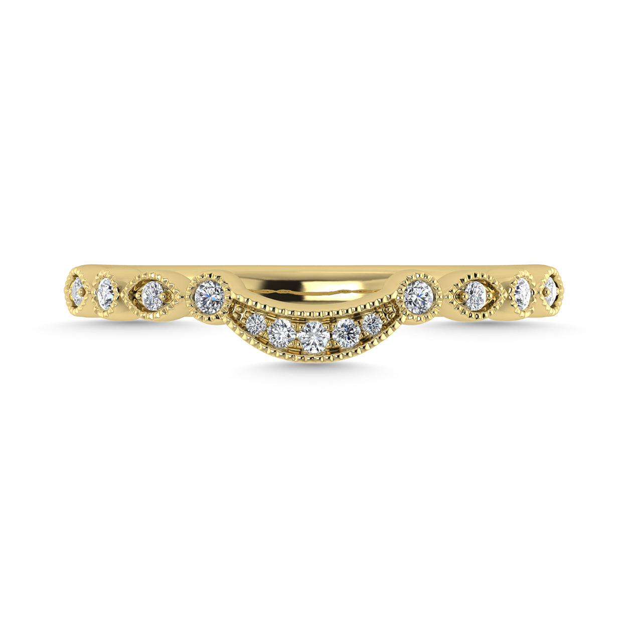 Diamond 1/10 Ct.Tw. Chevron Band in 14K Yellow Gold