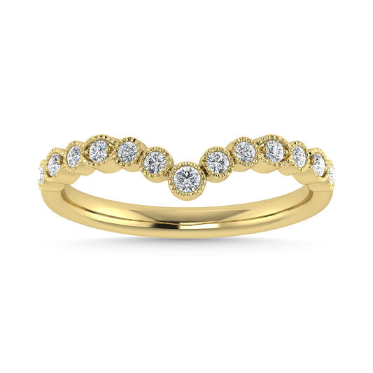 Diamond 1/8 Ct.Tw. Chevron Band in 14K Yellow Gold