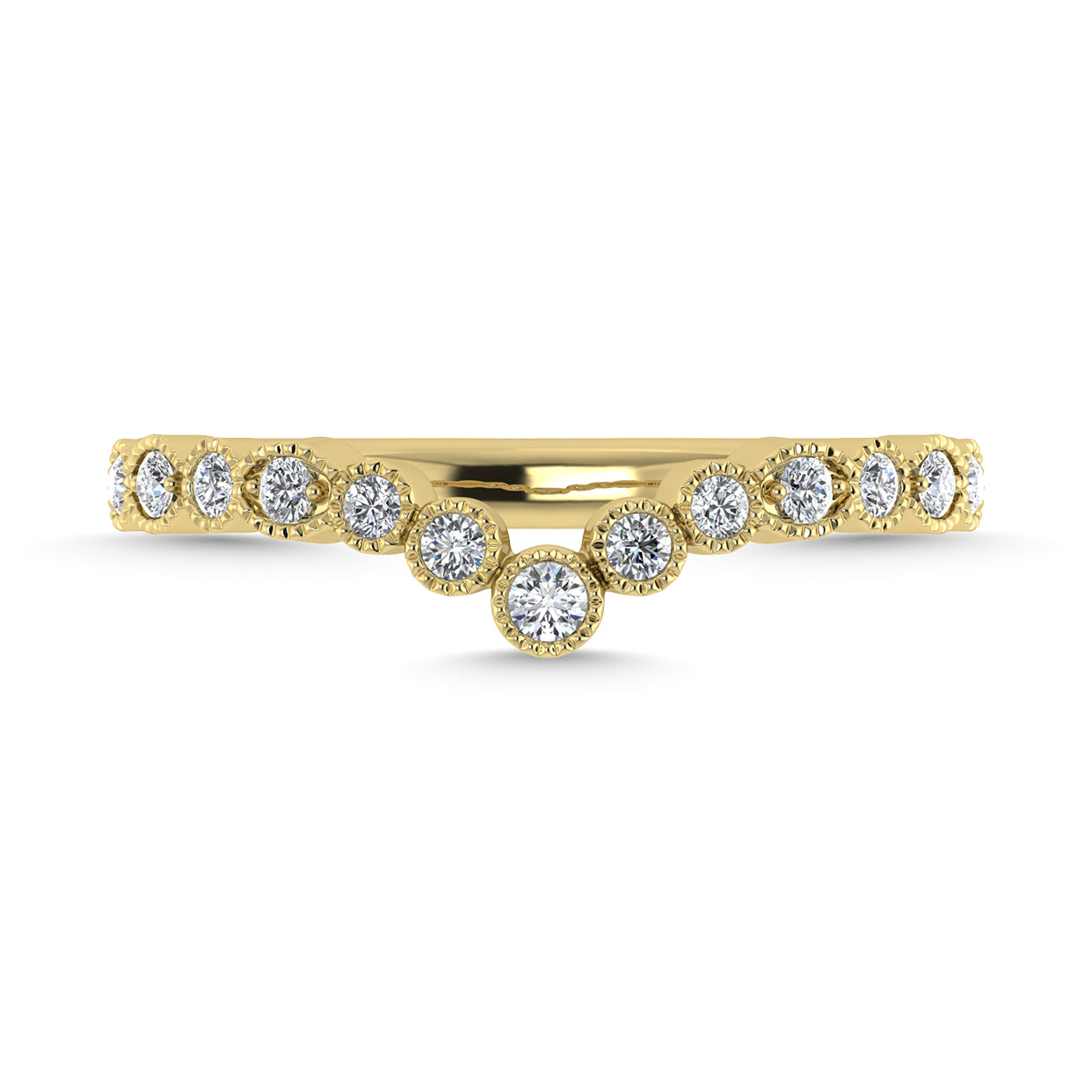 Diamond 1/8 Ct.Tw. Chevron Band in 14K Yellow Gold