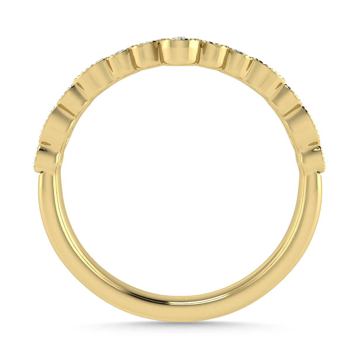 Diamond 1/8 Ct.Tw. Chevron Band in 14K Yellow Gold