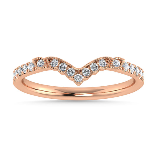 Diamond 1/5 Ct.Tw. Chevron Band in 14K Rose Gold