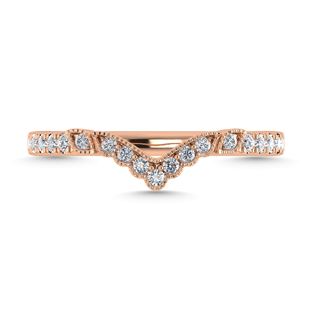 Diamond 1/5 Ct.Tw. Chevron Band in 14K Rose Gold