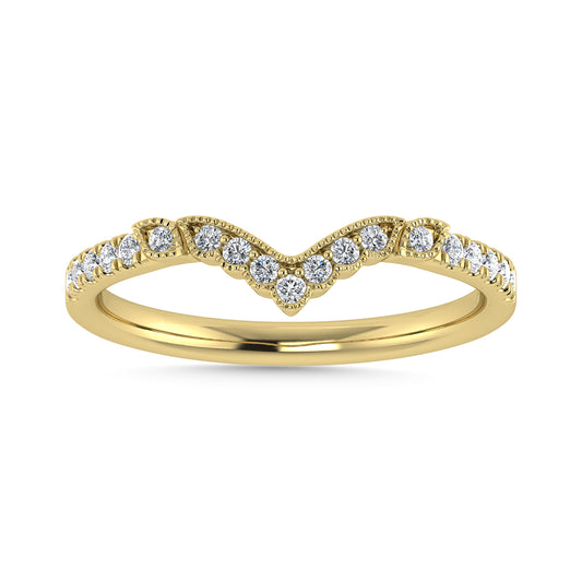 Diamond 1/5 Ct.Tw. Chevron Band in 14K Yellow Gold