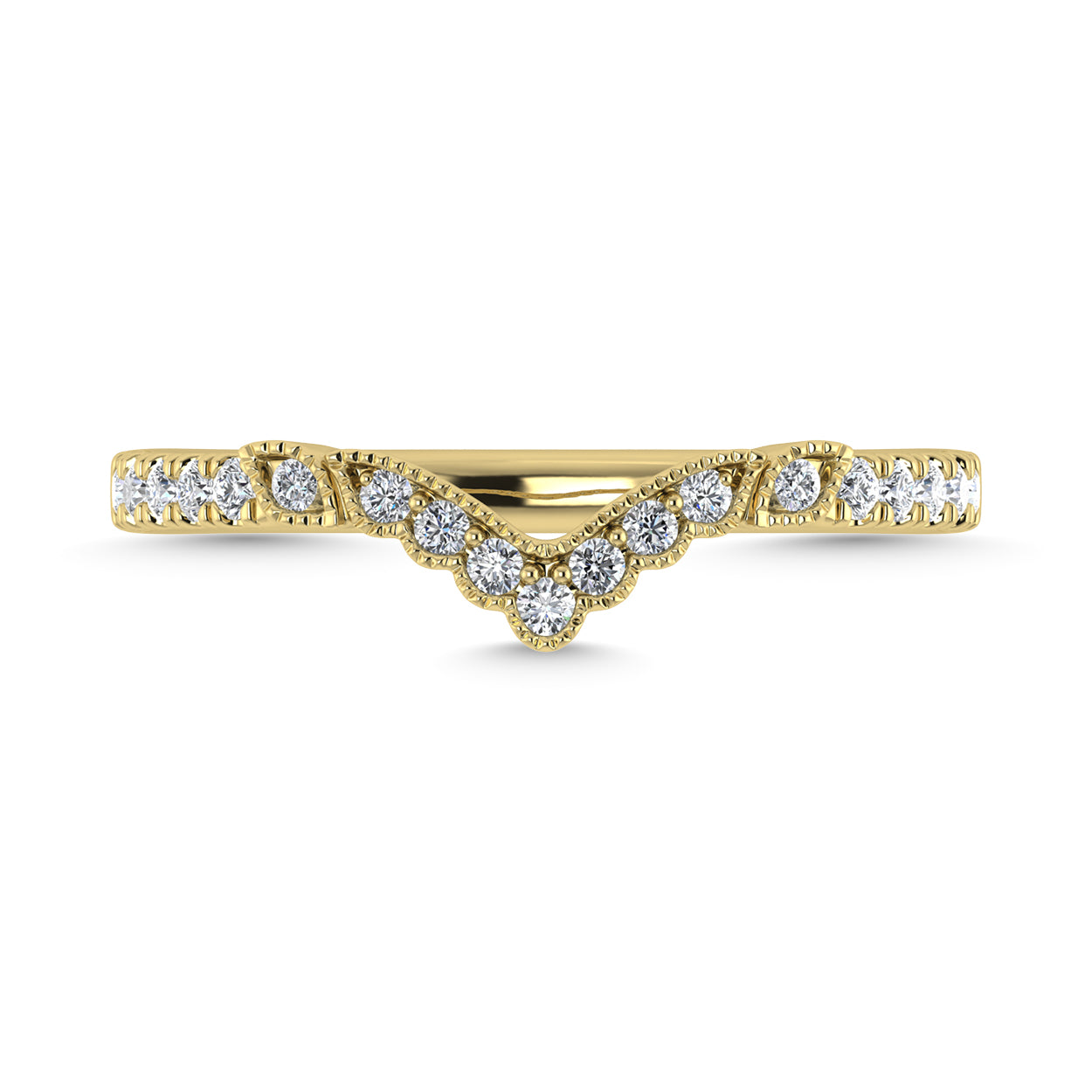 Diamond 1/5 Ct.Tw. Chevron Band in 14K Yellow Gold