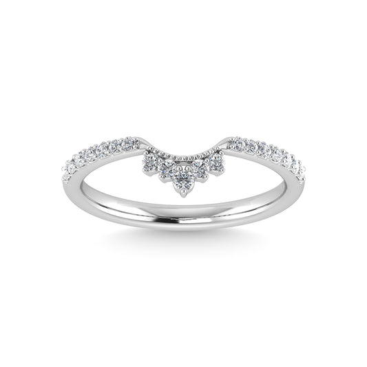 14K White Gold Diamond 1/5 Ct.Tw. Chevron Band
