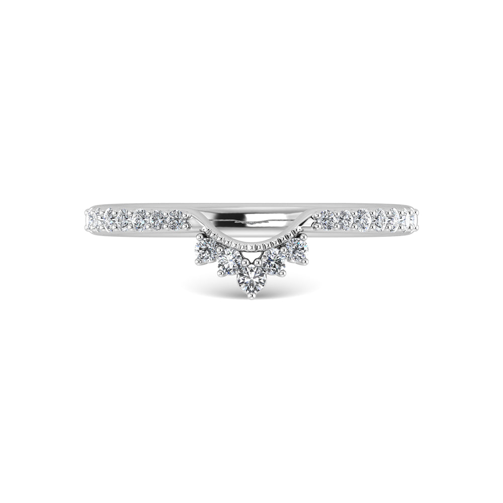 14K White Gold Diamond 1/5 Ct.Tw. Chevron Band