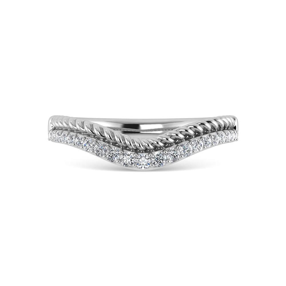 14K White Gold Diamond 1/5 Ct.Tw. Chevron Band