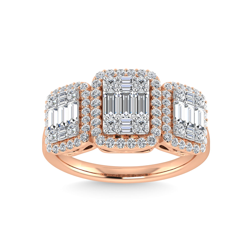 14K Rose Gold Diamond 1 Ct.Tw. Engagement Ring