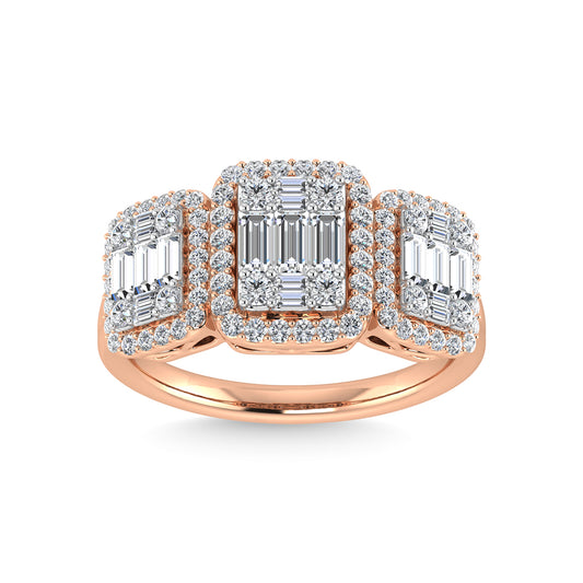 14K Rose Gold Diamond 1 Ct.Tw. Engagement Ring