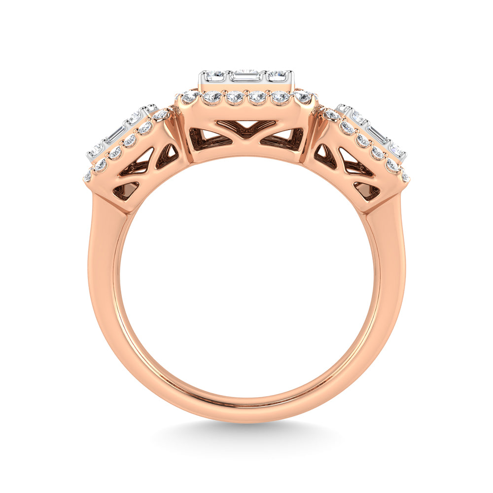 14K Rose Gold Diamond 1 Ct.Tw. Engagement Ring