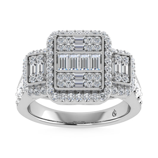 14K White Gold Diamond 1 1/2.Ct. Tw. Engagement Ring
