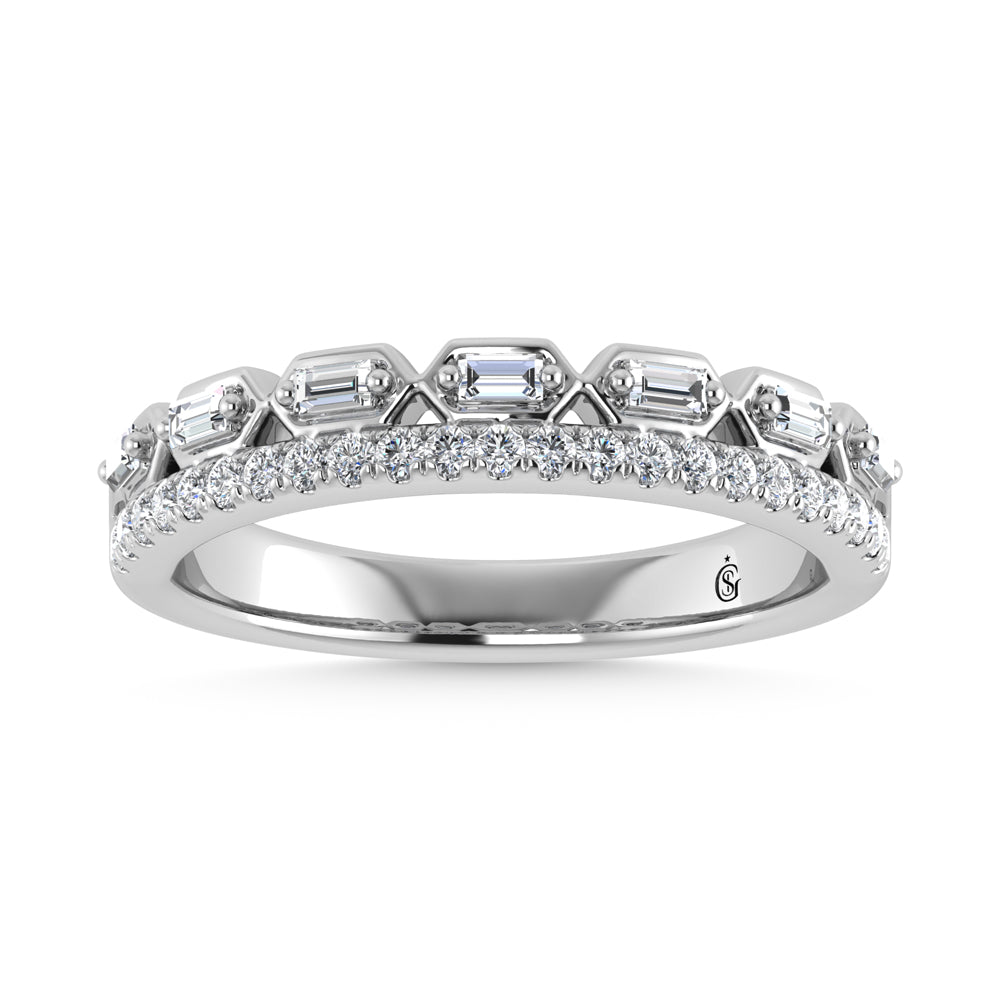 14K White Gold Diamond 1/3 Ct.Tw. Stackable Band