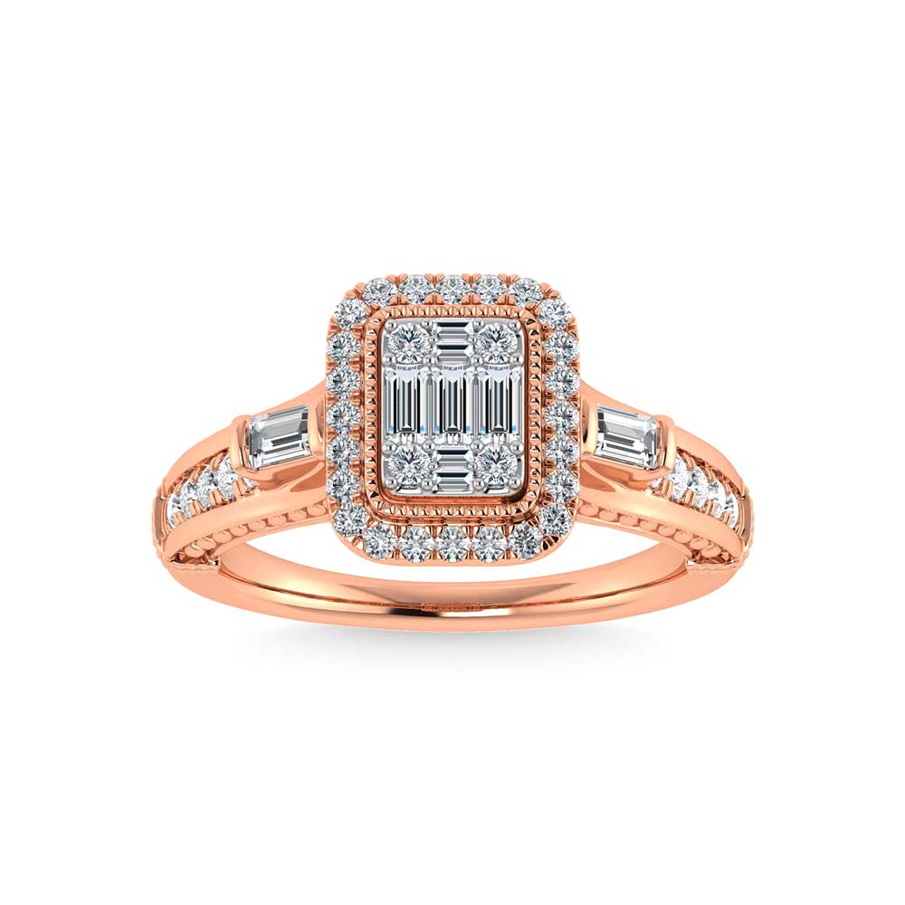 14K Rose Gold Diamond 5/8 Ct.Tw. Engagement Ring