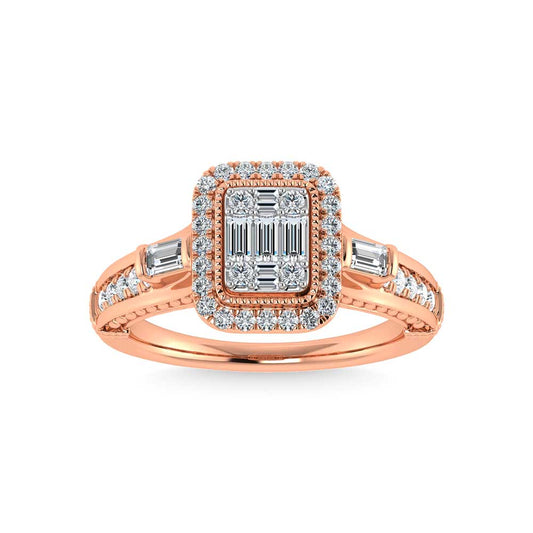 14K Rose Gold Diamond 5/8 Ct.Tw. Engagement Ring