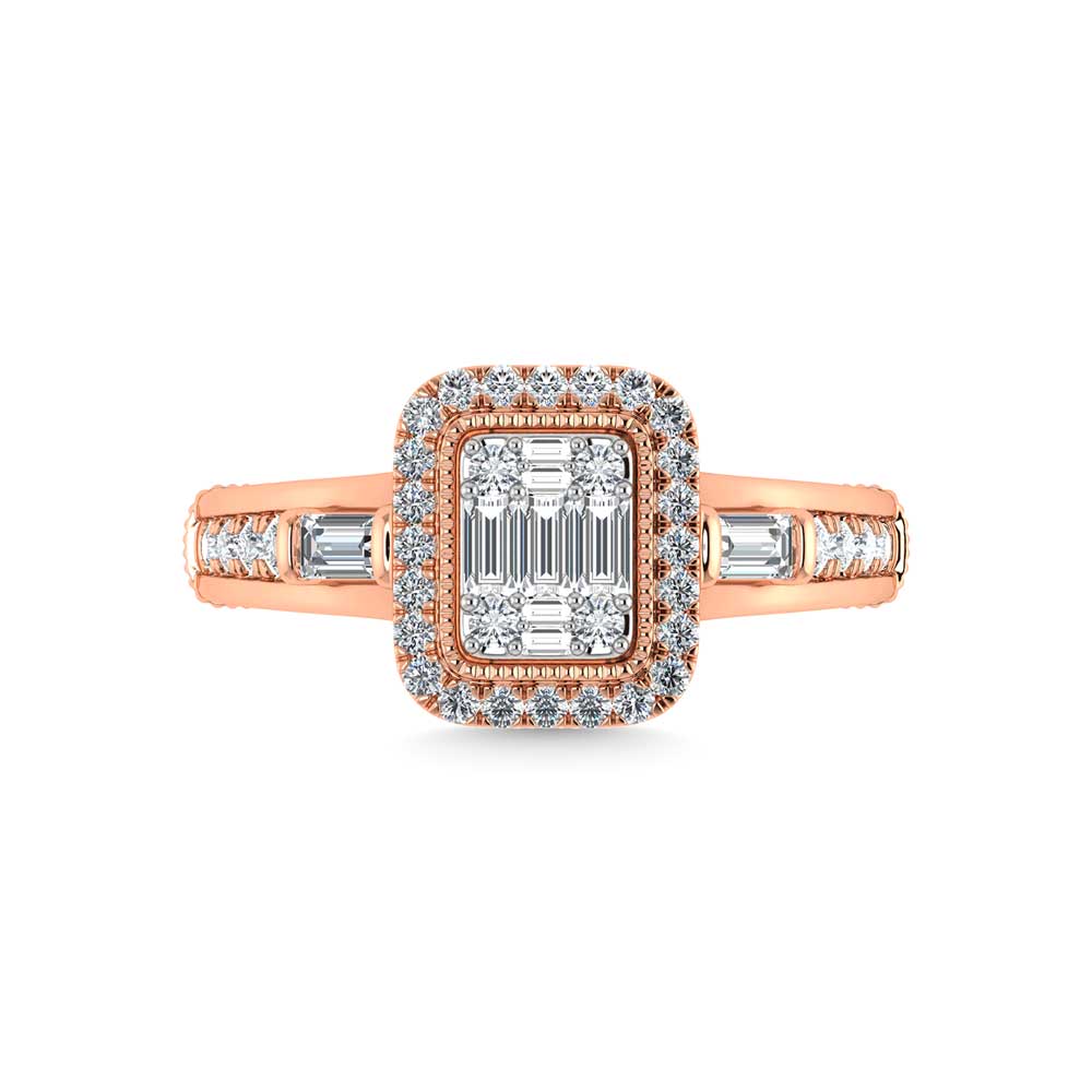 14K Rose Gold Diamond 5/8 Ct.Tw. Engagement Ring