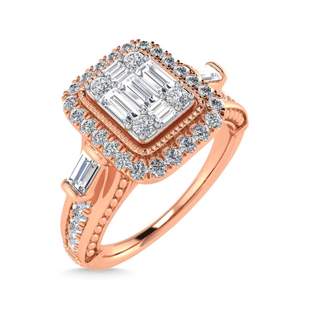 14K Rose Gold Diamond 5/8 Ct.Tw. Engagement Ring