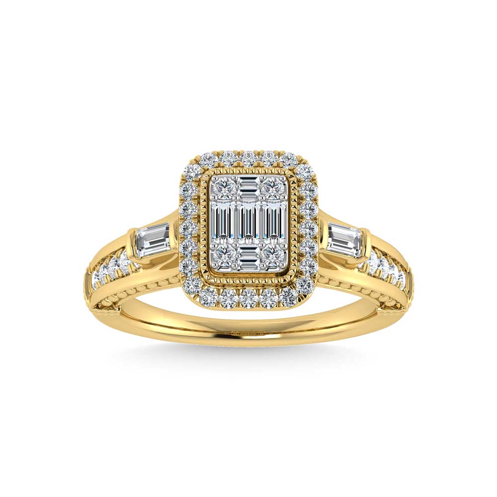 14K Yellow Gold Diamond 5/8 Ct.Tw. Engagement Ring
