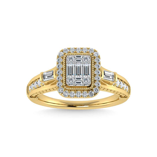 14K Yellow Gold Diamond 5/8 Ct.Tw. Engagement Ring
