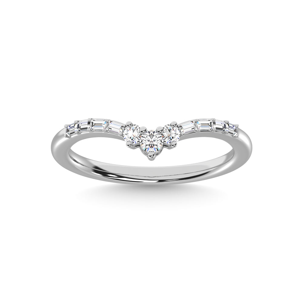 14K White Gold Diamond 1/6 Ct.Tw. Chevron Band