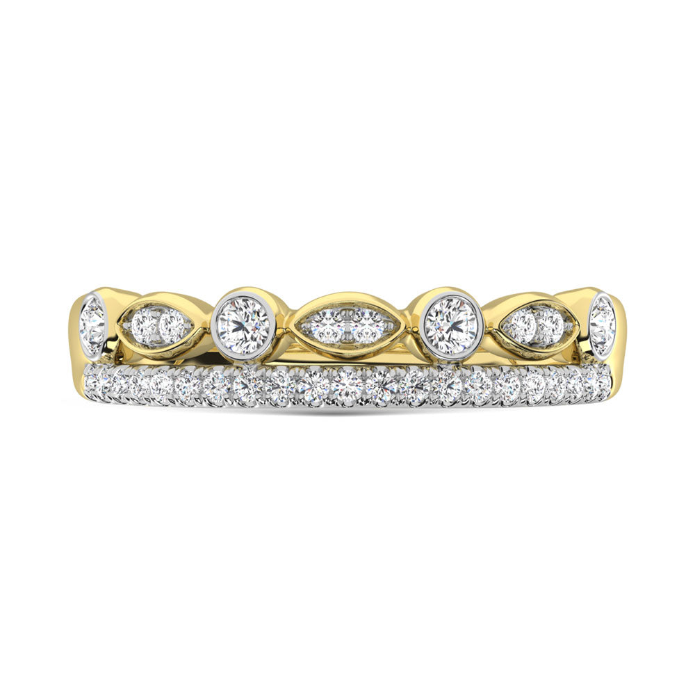 14K Yellow Gold Diamond 1/3 Ct.Tw. Stackable Ring