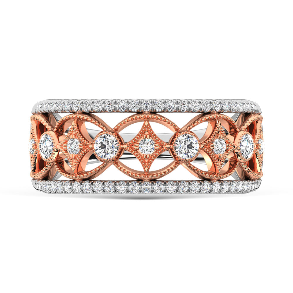 14K Two Tone Diamond 1/2 Ct.Tw. Fashion Band