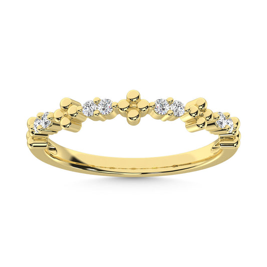 14K Yellow Gold Diamond 1/6 Ct.Tw. Stackable Ring