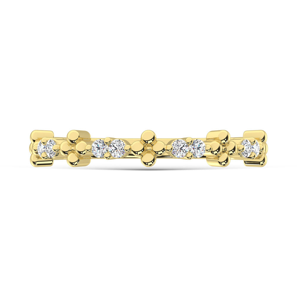 14K Yellow Gold Diamond 1/6 Ct.Tw. Stackable Ring