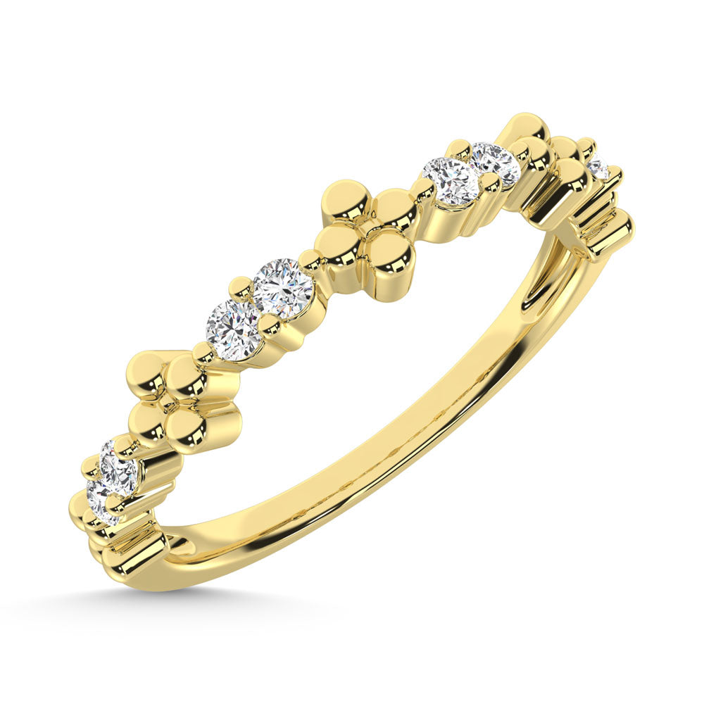 14K Yellow Gold Diamond 1/6 Ct.Tw. Stackable Ring