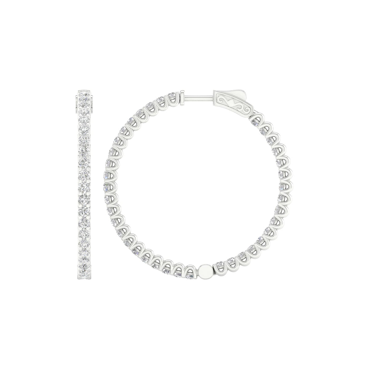 14K 4.00CT Certified Lab Grown Diamond Hoops