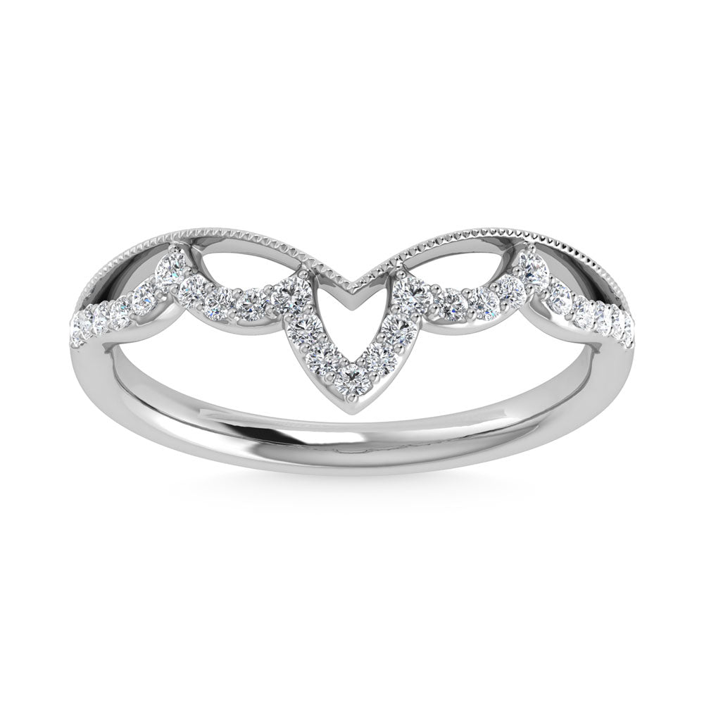 14K White Gold Diamond 1/5 Ct.Tw. Chevron Band