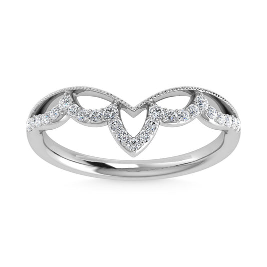 14K White Gold Diamond 1/5 Ct.Tw. Chevron Band