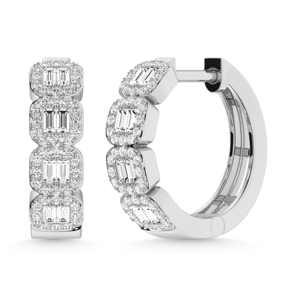 14K White Gold Diamond 1/2 Ct.Tw. Fashion Earrings