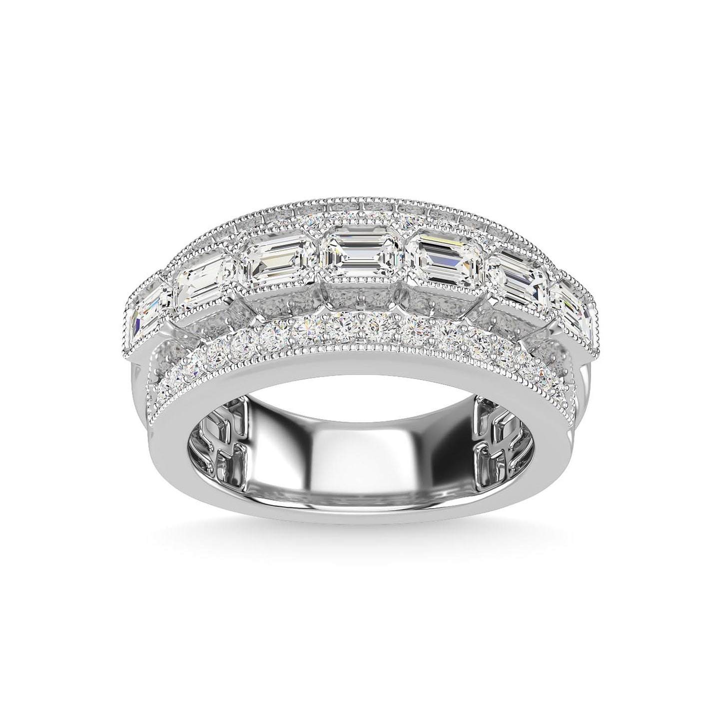 14K White Gold Diamond 1 5/8 Ct.Tw Fashion Ring