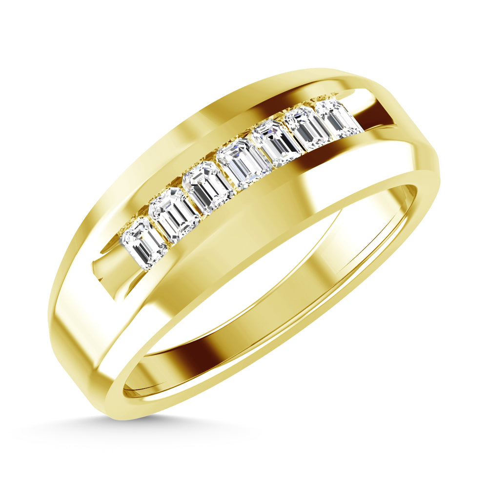 14K Yellow Gold Diamond 5/8 Ct.Tw. Men?s Wedding Band