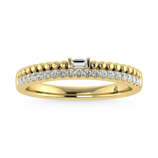 14K Yellow Gold Diamond 1/6 Ct.Tw. Stackable Band