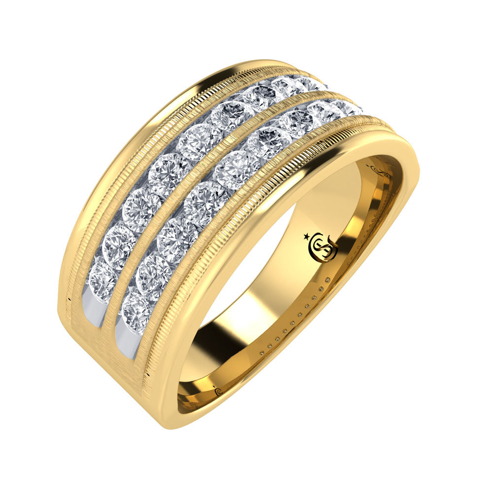 14K Yellow Gold Diamond 1 Ct.Tw. Men?s Band