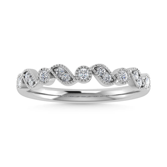 14K White Gold Diamond 1/8 Ct.Tw. Stackable Band