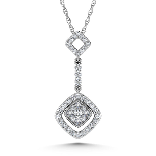 14K White Gold Diamond 1/4.Ct. Tw. Fashion Pendant